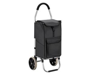 Wiltec Chariot de Course sur Roues - 36,5 x 44 x 103 cm - Pliable à 42 x 21 x 54 cm - Capacité de Poids 40 kg - en Aluminium et Polyester - Caddie de Course, Chariot Roulette Course