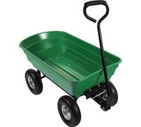 Wiltec Chariot de jardin à main – 930 x 505 x 510 mm – Volume 75 L – Capacité de charge 240 kg – avec Benne basculante et 4 Roues – Remorque Brouette jardinerie