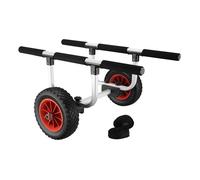 Wiltec Chariot de transport - 800 x 696 x 405 mm - Largeur réglable 310 mm - charge 90 kg - en Aluminium - avec Grande Roue PU Ø 22
