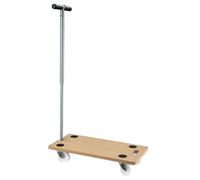 Wiltec Chariot de Transport avec poignée 575 x 290 x 650 mm, capacité de Charge 200 kg, Plateau en Bois avec 4 roulettes pivotantes