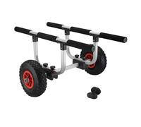 WilTec Chariot de Transport en Aluminium pour Kayak Canoë avec Supports en Mousse Sécurité Sangles Transport Bâteau Fixation