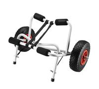 WilTec Chariot de Transport en Aluminium pour Kayak Canoë avec Supports en Mousse Sécurité Sangles Transport Bâteau Fixation