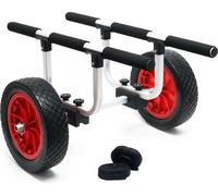 Wiltec Chariot de transport - Largeur réglable 180-310 mm - charge 90 kg - en Aluminium - avec Grande RouePolyuréthaneØ 31 cm - pour Kayak Canoë