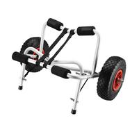 Wiltec Chariot de transport pliable pour Kayak Canoë - charge max. 68 kg - avec Sangle de sécurité - Remorque pour bâteau et Planche