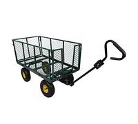 Wiltec Chariot Transport XXL Pliable - 1140 x 520 x 1050 mm - capacité 550 kg - avec Bâche Amovible, Pneus Robustes et Grille de Rangement - Diable Jardin Jardinage Outils Outillage