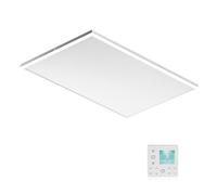 Wiltec Chauffage infrarouge plafond et éclairage LEDs - Puissance 370 W / 40 W - 655 x 630 x 35 mm - Efficacité de conversion 98% - Thermostat programmable - Radiateur IR, Panneau chauffant