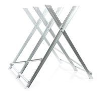 XPOtool Chevalet de sciage pliant porte bûche - 810 x 800 x 820 mm - Capacité 100 kg - en Acier galvanisé - avec Denture et 3 Support-bûches - Tréteau tronçonnage Scie Tronçonneuse Bois chauffage