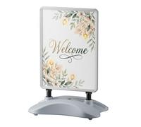 Wiltec Chevalet stop-trottoir double face avec réservoir d’eau et cadre aluminium - 76 5 x 47 5 x 113 cm - pour Affiches A1 - Pannea