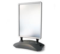 Wiltec Chevalet stop-trottoir double face avec réservoir d’eau et cadre aluminium - 79 x 50 x 114,5 cm - pour Affiches A1 - Panneau porte affiche - Publicité Commerce