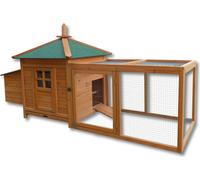 Wiltec Clapier – 1650 x 735 x 980 mm – 1 étage – 3 portes – Toit bitumé – en Bois de sapin – Abri pour rongeurs Poulailler Lapinière Nichoir Espace libre pour petits Animaux