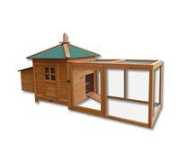 Wiltec Clapier - 1950 x 635 x 1200 mm - 1 étage - 3 Portes - Toit bitumé - en Bois de Sapin - Abri pour rongeurs Poulailler Lapinière Nichoir Espace Libre pour Petits Animaux