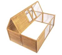 Wiltec Clapier Pliable - 153 x 110 x 55 cm - Bois Sapin - avec Enclos, Toit Rabattable et Grillage - Cage pour rongeurs Hamsters Souris Rats Lapinière Nichoir