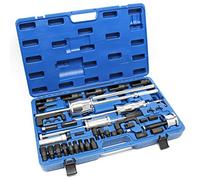 WilTec Coffret de 40 pcs. d’extracteurs d’injecteur CDI - avec 3 Marteau à Coulisse & Adaptateurs - Garage Dépannage - Outillage arrache-injecteurs Démontage Comptabilité Large