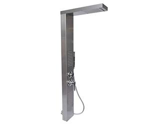 Wiltec Colonne de douche multifonctionnelle avec Jet pluie Acier fin Buses de massage & Pommeau Robinetterie Accessoire de douche réglage Confort Équipement Salle de bains