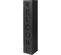 Wiltec Colonne pour plantes design – 100 x 20 x 20 cm – couleur Noire – avec motif Welcome – pot de fleur pour Décoration jardin
