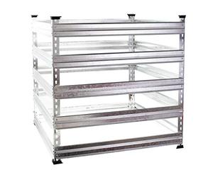 WilTec Composteur de Jardin - 120 x 120 x 90 cm - capacité de 1300 L - Bac à Compost en métal Procédé Ouvert pour Recyclage et Sol Fertile