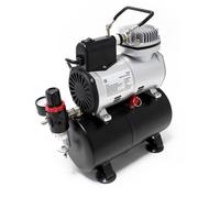 Wiltec Compresseur à membrane Aérographe Airbrush AF186 - 4 bar - Diaphragme - Sans huile - Réservoir d'air Réducteur de pression Co