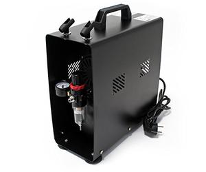 Wiltec Compresseur à membrane Aérographe Airbrush AF186A - 4 bar - Diaphragme - Sans huile - Réservoir d'air Réducteur de pression Coupure automatique - Aérographie, modélisme, manucure, tatouage
