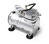 Wiltec Compresseur à membrane Aérographe Airbrush AS20W - Monocylindrique, portatif, silencieux - avec Pompe à vide 4 bar - Diaphrag