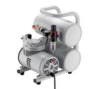 Wiltec Compresseur Airbrush AS06T 1/4 PS avec accessoires, compresseur pour pistolet aérographe, débit d'air élevé 65-69 l/min, compresseur d'air puissant 3,2 bars, compresseur d'air pour aérographie