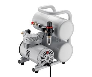 Wiltec Compresseur Airbrush AS06T 1/4 PS avec accessoires, compresseur pour pistolet aérographe, débit d'air élevé 65-69 l/min, compresseur d'air puissant 3,2 bars, compresseur d'air pour aérographie