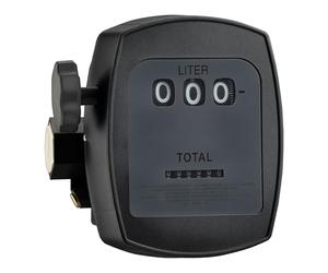 Wiltec Compteur Diesel ou fuel - 183 x 193 x 135 mm - 3 bars / 10-60 l/min - Raccords 1" / Précision 1% - avec double affichage - pour pompes fioul mazout huile