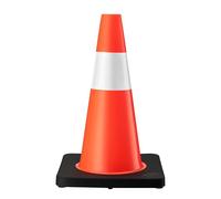 Wiltec Cône de signalisation 45 cm - 450 x 280 x 280 mm - en PVC et caoutchouc - avec réflecteurs - Circulation, Chantiers, Travaux