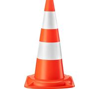 Wiltec Cône de signalisation 50 cm – 500 x 290 x 290 mm – en PVC robuste et durable – avec réflecteurs – Circulation, Chantiers, Travaux