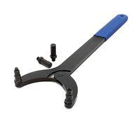 WilTec Contre-Support Blocage Vilebrequin - 415 x 147 x 11,7 mm/Largeur Ouverture 147 mm - avec 4 pivots - Outil échange pour Remplacement de Courroie crantée dentée