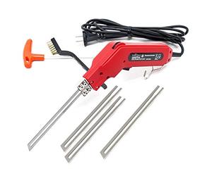 Wiltec Coupe-polystyrène 200 W - température max. 600 °C - Coupeur styromousse 200 mm max. - avec Lamess150 mm/200 mm - Couteau fil chaud Scie découpeuse pour Mousse Styrodur