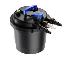 Wiltec CPF-180 Filtre de Bassin à Pression avec stérilisation UV - 380 x 380 x 400 mm - 11 W/étang 6000 l Max. / réservoir 20 l - Nettoyage Facile - Filtration Eau à Grand débit
