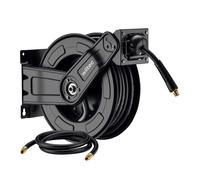 Wiltec Dévidoir automatique avec tuyau hybride 20 m + 2 m - Montage mural - En PVC, caoutchouc, acier - Enrouleur de tuyau pneumatiq
