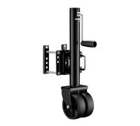 Wiltec Double béquille jusqu'à 680 kg, Support de remorque en Acier, Roue Avant avec Bras pivotant, béquille pour Charges Lourdes avec Roues jumelées