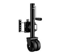 Wiltec Double béquille jusqu'à 680 kg, Support de remorque en Acier, Roue Avant avec Bras pivotant, béquille pour Charges Lourdes avec Roues jumelées