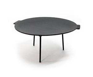 Wiltec Dutch Oven Plaque Gril BBQ Fonte Ronde Ø44cm Hauteur 35cm Support 3 Pieds Effet Antiadhésif Plancha Cuisson Poêle Grillade Barbecue Jardin