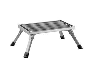 Wiltec Échelle Pliante en Aluminium - 630 x 410 x 225 mm - capacité de Charge Max. 220 kg - avec Surface antidérapante - Escabeau de Camping, Tabouret Pliable