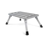 Wiltec Échelle pliante en aluminium Escabeau Camping 220kg Surface antidérapante