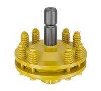WilTec Embrayage de Cardan - 6 Dents / 1 3/8" (34,9 mm) / Filets Femelle et Mâle / 1200 Nm Max. - Raccord pour Arbre de Transmission - Couleur Jaune
