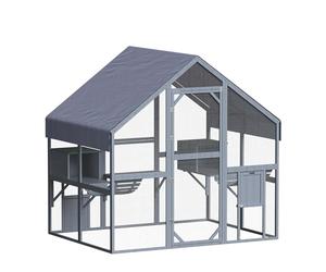 Wiltec Enclos extérieur Chats 140 x 187 x 187 cm Catio Bois Sapin Toit Toit avec Bâche imperméable Plusieurs Plateformes Abri Jardin Balcon Jeux Parc Habitat Cage Animaux domestiques Activité féline