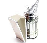 Wiltec Enfumoir de Ruche Abeille Bee Smoker – Diamètre 10,5 cm – Pulvérisateur de fumée en Acier galvanisé et Cuir de bœuf – Apiculture, Équipement apicole