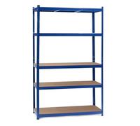 WilTec Étagère Bleue Charges Lourdes 100x60x204cm Emboîtable 5 Niveaux 200kg/niveau Atelier