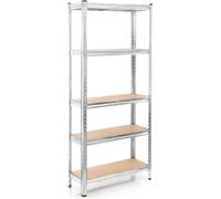 Wiltec Étagère Charges lourdes - 1740 x 750 x 300 mm / capacité de charge totale 875 kg - en Acier galvanisé - Rayon de stockage emboîtable avec 5 Niveaux