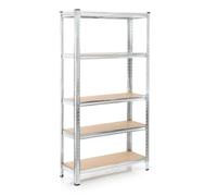 Wiltec Étagère charges lourdes - 180 x 90 x 45 cm - en Acier galvanisé - Système emboîtable - 5 niveaux - capacité 175 kg/niveau - p