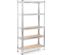 Wiltec Étagère charges lourdes – 180 x 90 x 45 cm – en Acier galvanisé – Système emboîtable – 5 niveaux – capacité 175 kg/niveau – pour Atelier Cave Rangement Stockage