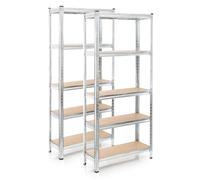 Wiltec Étagère Charges lourdes Jeu de 2 Galvanisée 174x75x30cm 875kg Rayonnage emboîtable 5 Niveaux