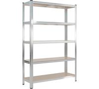 Wiltec Étagère pour charges lourdes 120x40x180cm, charge totale 875kg, Étagère enfichable Galvanisée en Acier, Rayonnage à 5 étagères, Meuble Atelier