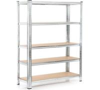 Wiltec Étagère pour charges lourdes 120x40x180cm, charge totale 875kg, Étagère enfichable Galvanisée en Acier, Rayonnage à 5 étagères, Meuble Atelier