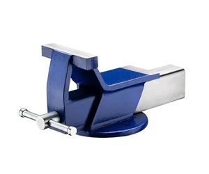 Wiltec Étau d’atelier & Enclume - en Acier - Mâchoire de 125 mm, profondeur de serrage de 80 mm - Avec butée - pour fixation sur Établi