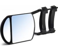Wiltec Extension de Rétroviseur de caravane double miroir – plat 140 x 150 mm et convexe 135 x 50 mm – avec Insert angle mort – Adaptation universelle – Visibilité supplémentaire – pour Caravanes