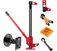 Wiltec Farm Jack - Kit professionnel pour les utilisations extrêmes, cric jusqu'à 3000 kg avec plaque d'appui, adaptateur de levage de roue, adaptateur de pare-chocs, support de roue de secours, fixat